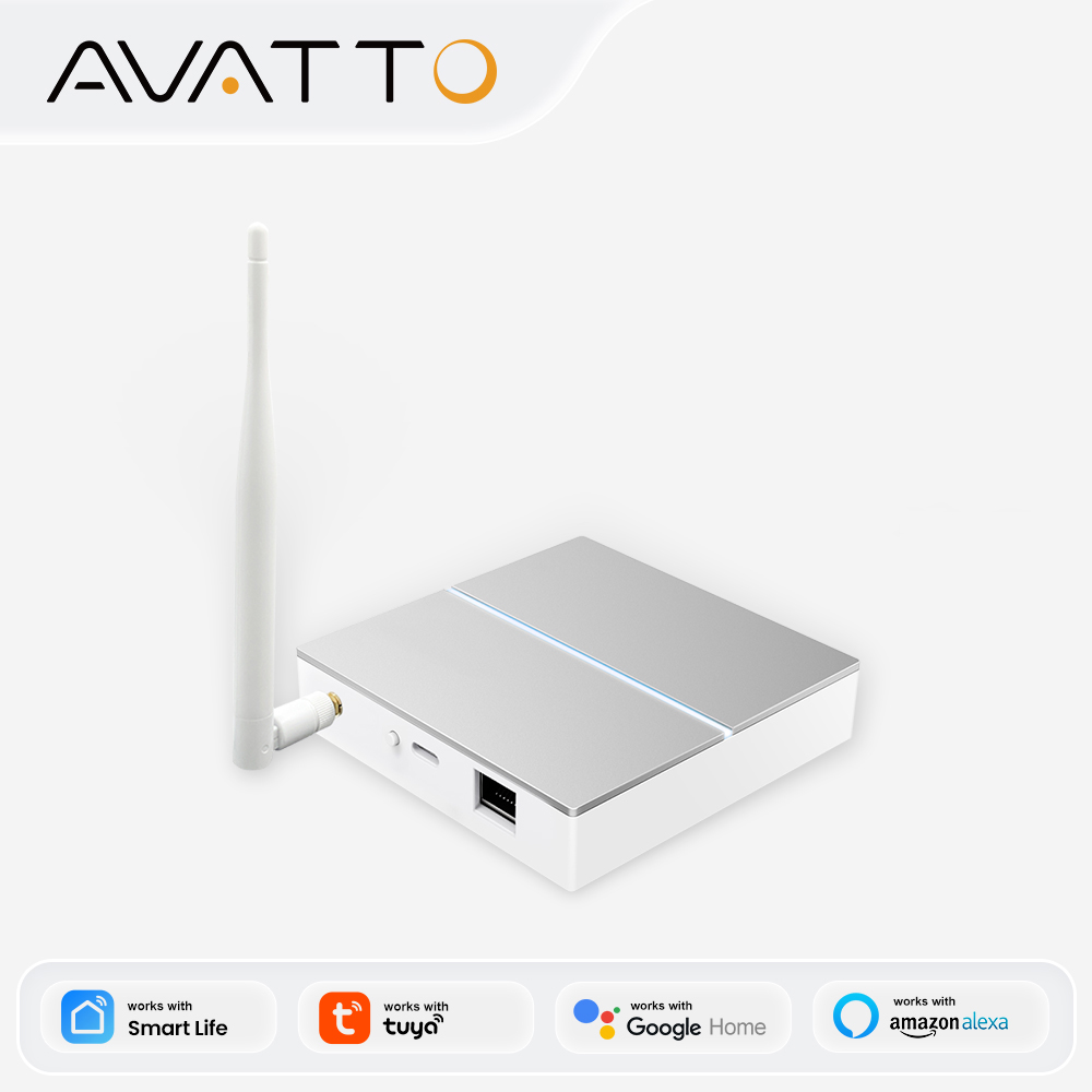 Smart Home Zigbee Gateway - AVATTO Tuya ZigBee Gateway con antena