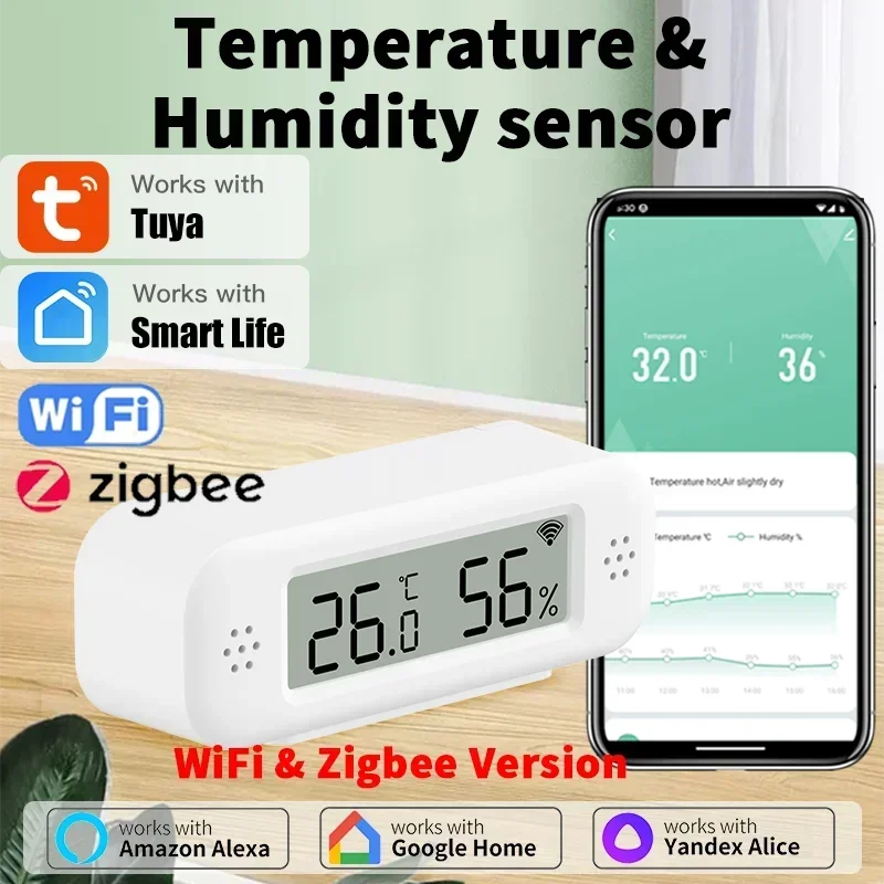 Smart Home Yandex - Tuya Zigbee WiFi Mini temperatura humedad