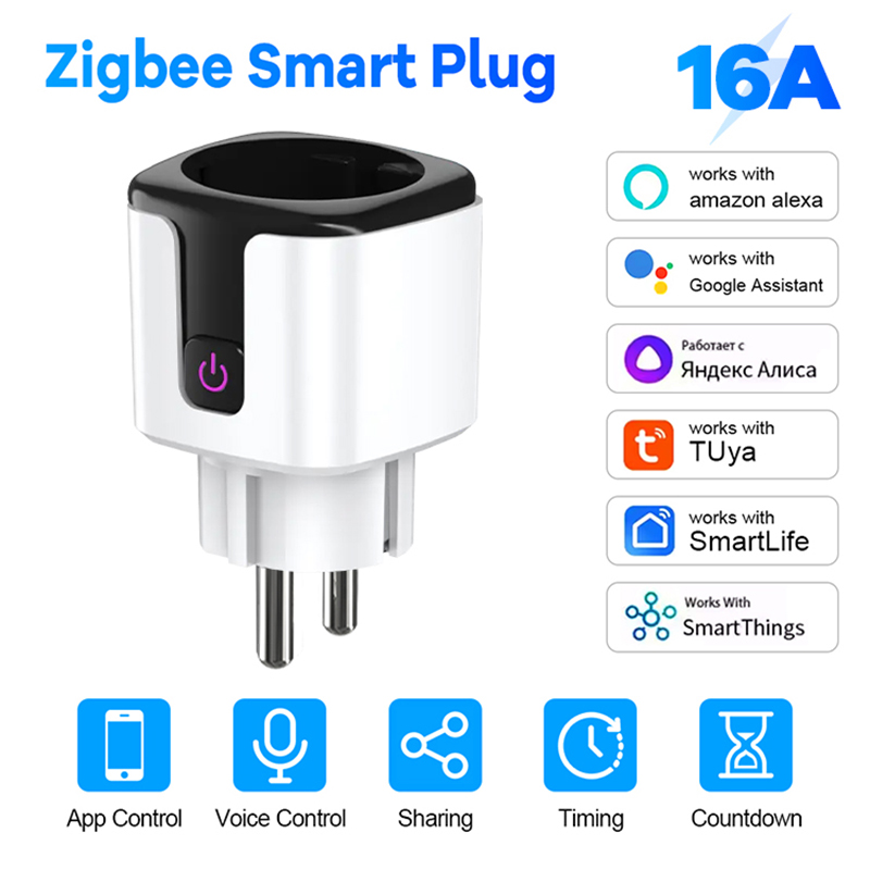 Smart Home Group - Zigbee enchufe inteligente 16A 20A enchufe