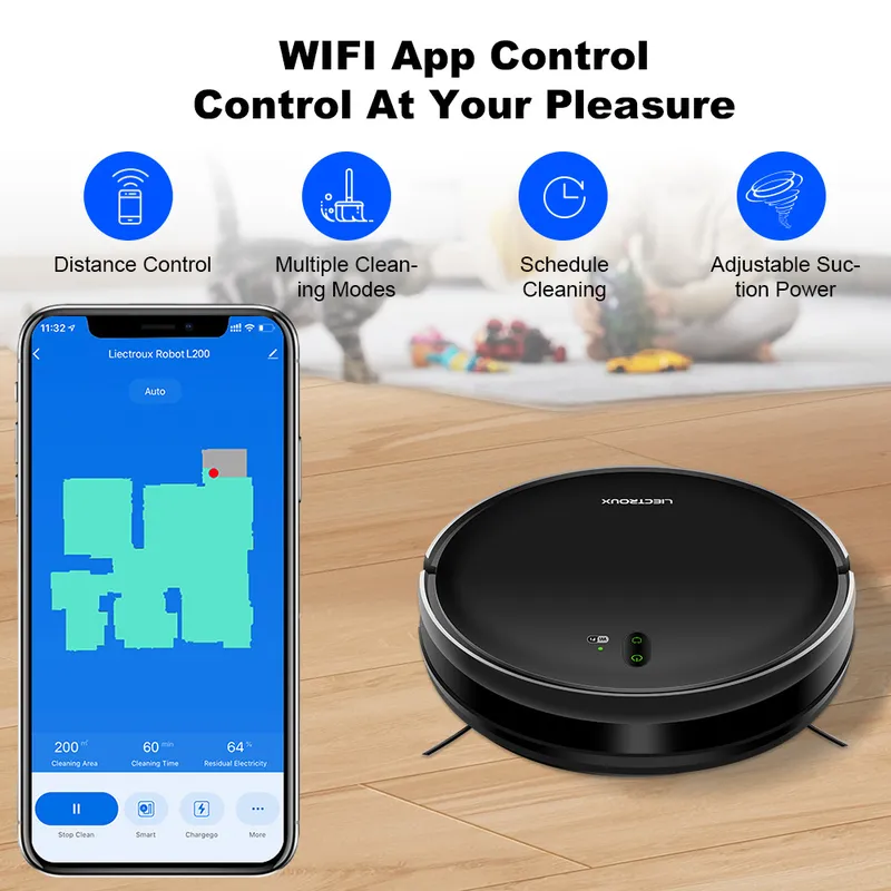 Vacuum Cleaner Smart Home - Aspiradora Robótica LIECTROUX L200 con Control