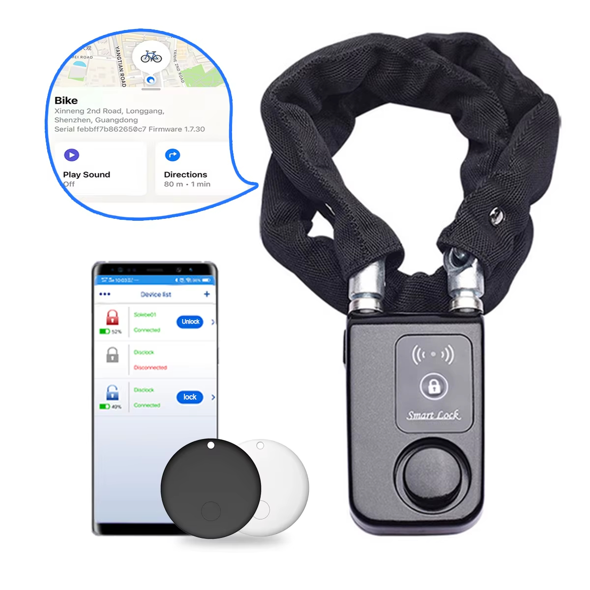 Smart Home Hub Apple - Candado de Cadena para Bicicleta con