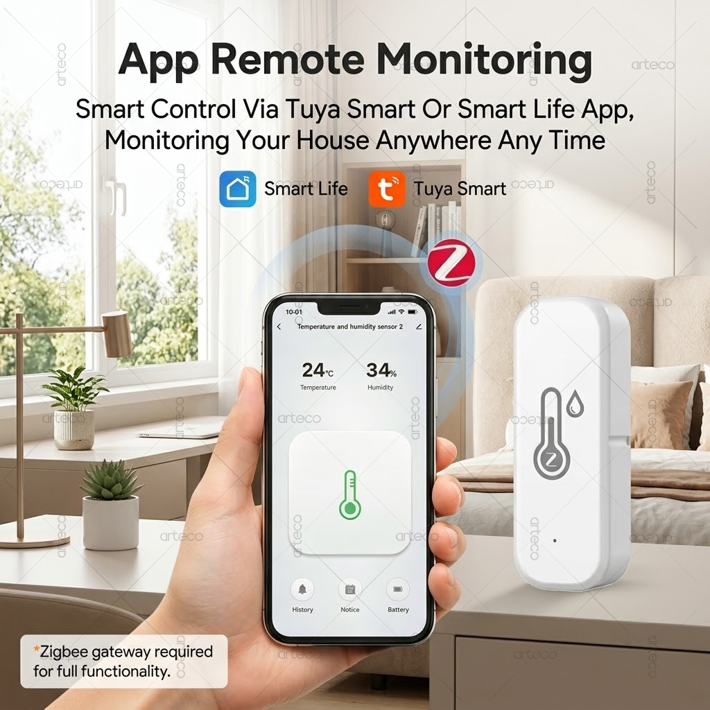 Sensor de temperatura y humeda - Smart Home Zigbee Gateway reseña y precio